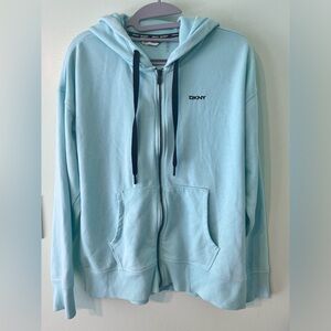 DKNY Sport Soft Zip-Up Hoodie Jacket w/ front logo graphic. S. GUC.